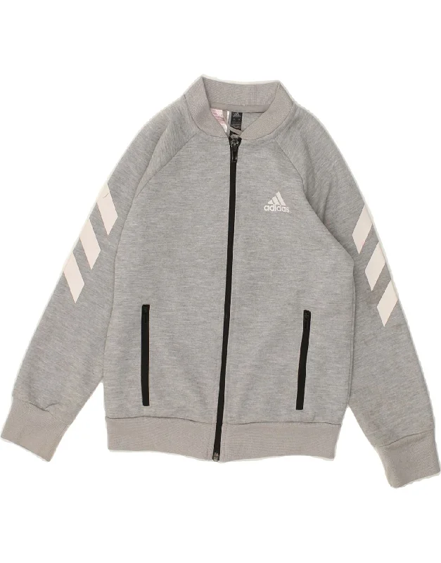 men's stylish parkas -ADIDAS Boys Tracksuit Top Jacket 7-8 Years Grey