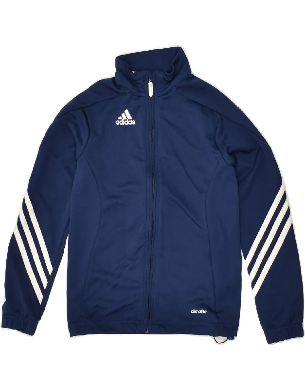 men's fashionable winter jackets -ADIDAS Boys Tracksuit Top Jacket 7-8 Years Navy Blue Polyester