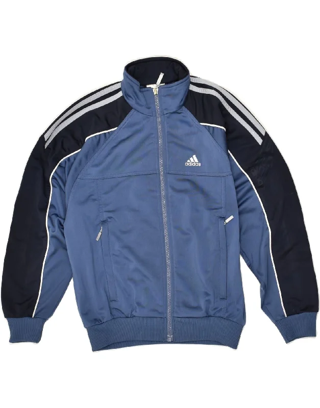 men's tailored outdoor jackets -ADIDAS Boys Tracksuit Top Jacket 9-10 Years Navy Blue Polyester