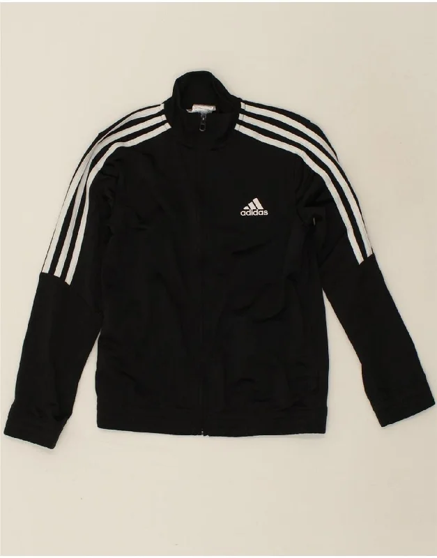 men's softshell winter jackets -ADIDAS Boys Tracksuit Top Jacket 9-10 Years Small   Black Polyester