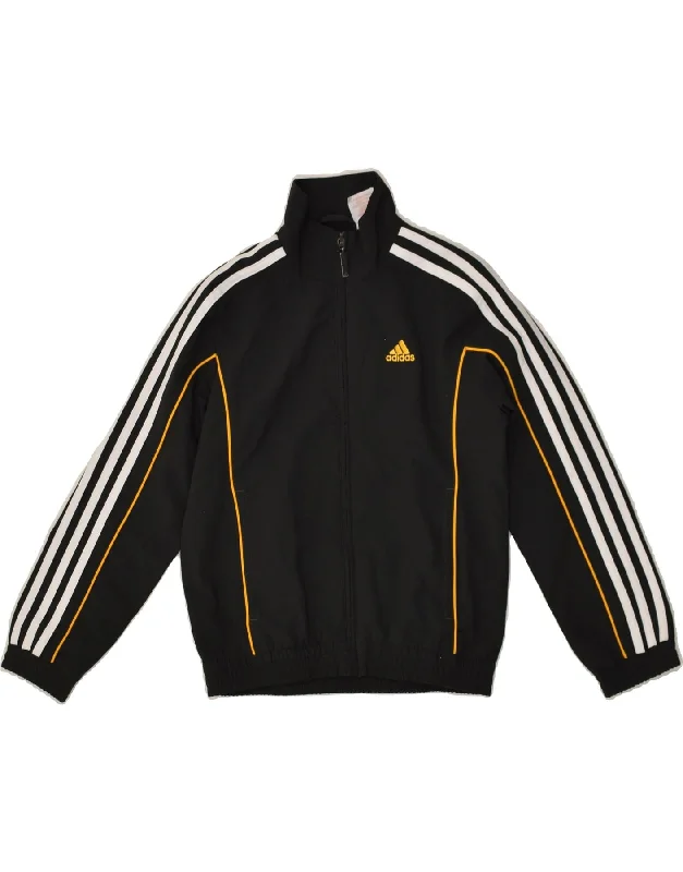 men's padded jackets -ADIDAS Boys Tracksuit Top Jacket 9-10 Years XS Black Polyester