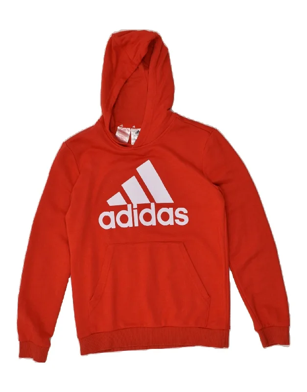 men's hoodie for exercise -ADIDAS Girls Hoodie Jumper 11-12 Years Red Cotton