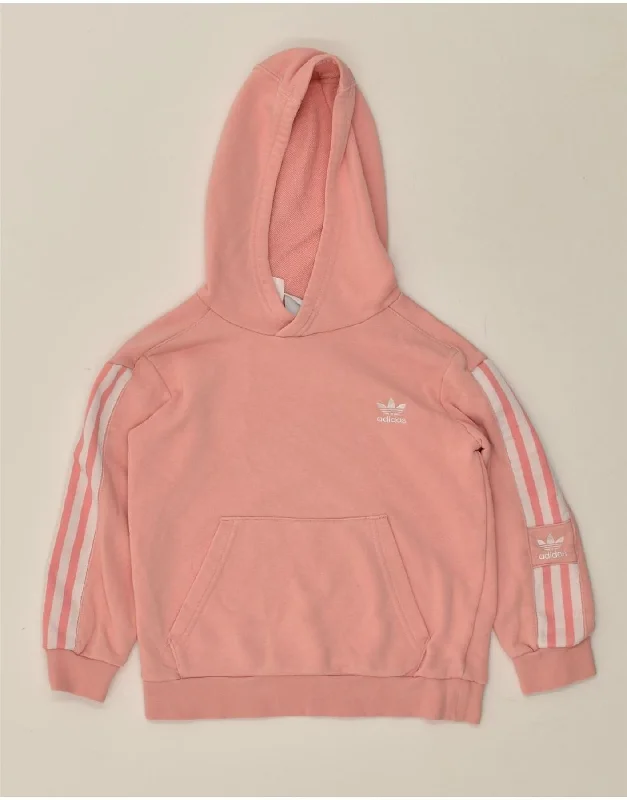 men's hoodie sweatshirt with hoods -ADIDAS Girls Hoodie Jumper 6-7 Years Pink Cotton