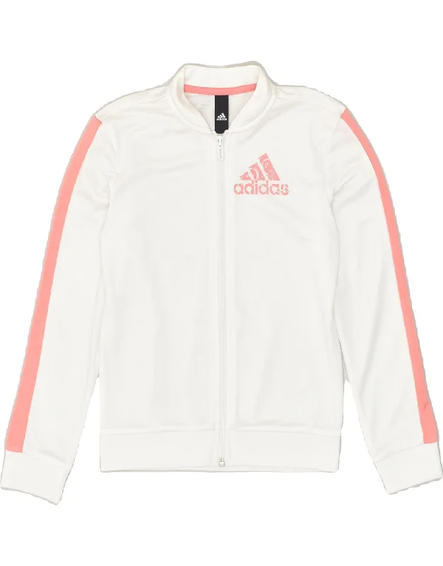 men's packable jackets -ADIDAS Girls Tracksuit Top Jacket 11-12 Years White