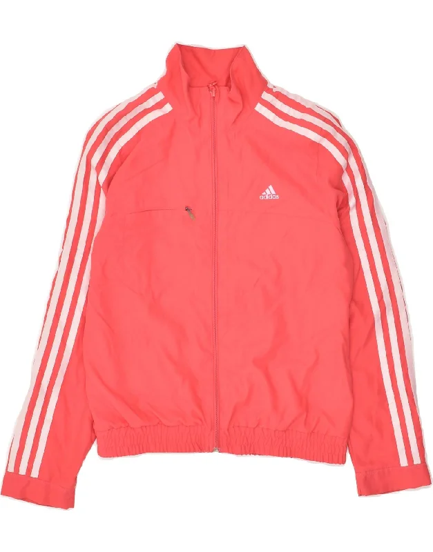 men's performance jackets -ADIDAS Girls Tracksuit Top Jacket 13-14 Years Pink Polyester