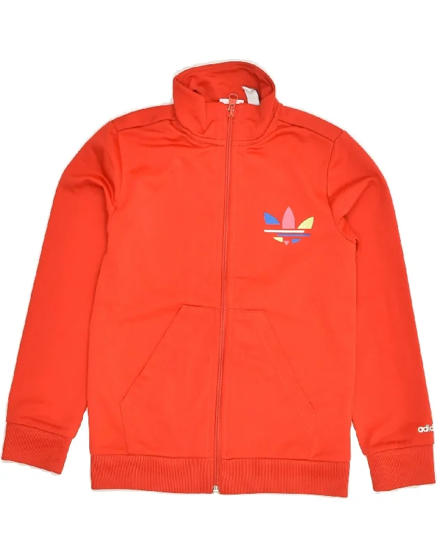 men's professional jackets -ADIDAS Girls Tracksuit Top Jacket 7-8 Years Red Polyester