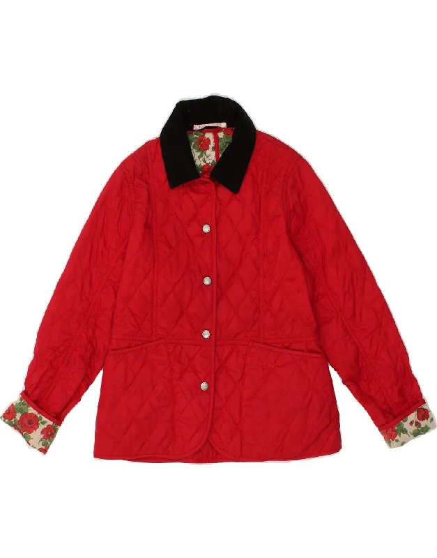 men's warm and insulated jackets -BARBOUR Girls Quilted Jacket 12-13 Years XL  Red Polyamide