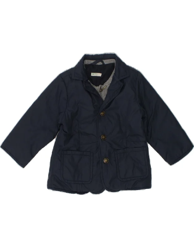 men's stylish leather bomber jackets -BENETTON Baby Boys Windbreaker Jacket 6-9 Months Navy Blue Nylon