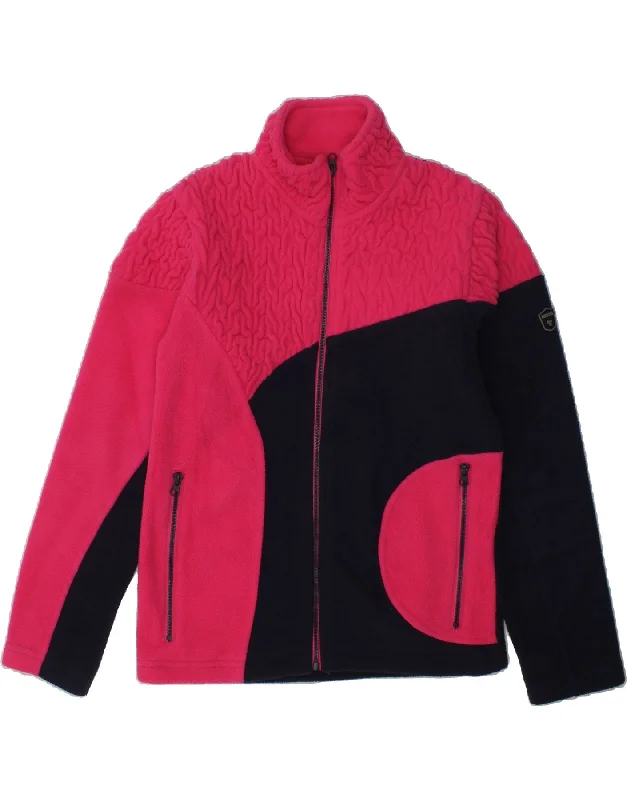 men's classic leather jackets -BRUGI Girls Fleece Jacket 8-9 Years Pink Colourblock