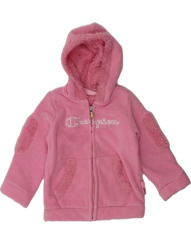 men's insulated winter jackets -CHAMPION Baby Girls Graphic Hooded Fleece Jacket 12-18 Months Medium Pink