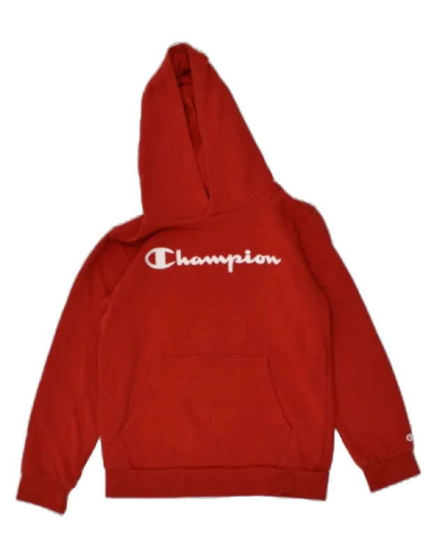 men's athletic hoodies -CHAMPION Boys Graphic Hoodie Jumper 11-12 Years Large Red Cotton