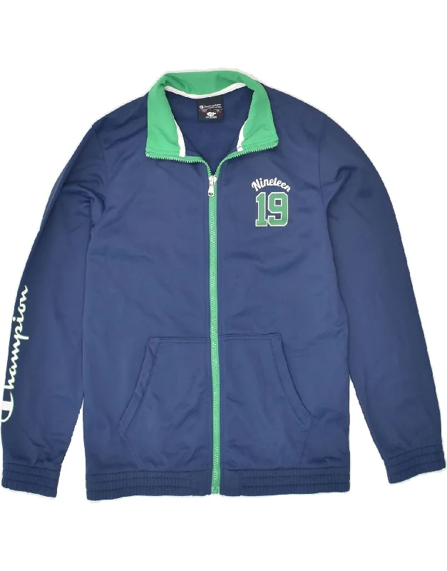 men's lightweight outdoor jackets -CHAMPION Boys Graphic Tracksuit Top Jacket 11-12 Years Large Blue