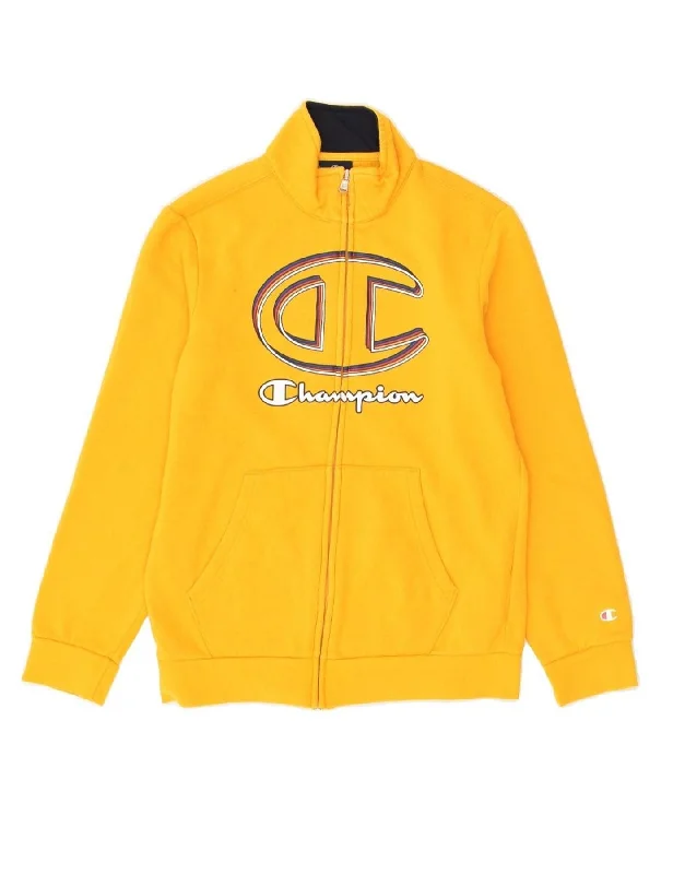 men's stylish denim jackets -CHAMPION Boys Graphic Tracksuit Top Jacket 11-12 Years Large  Yellow