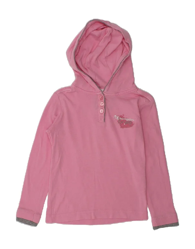 men's hoodies for winter -CHAMPION Girls Hoodie Jumper 5-6 Years XS Pink Cotton