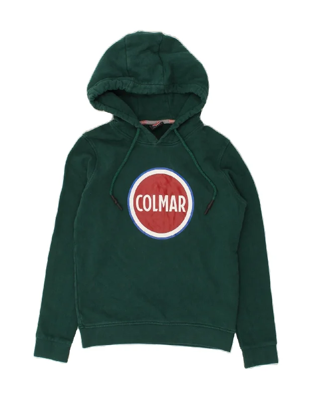 men's oversized hoodies -COLMAR Boys Graphic Hoodie Jumper 11-12 Years Green Cotton