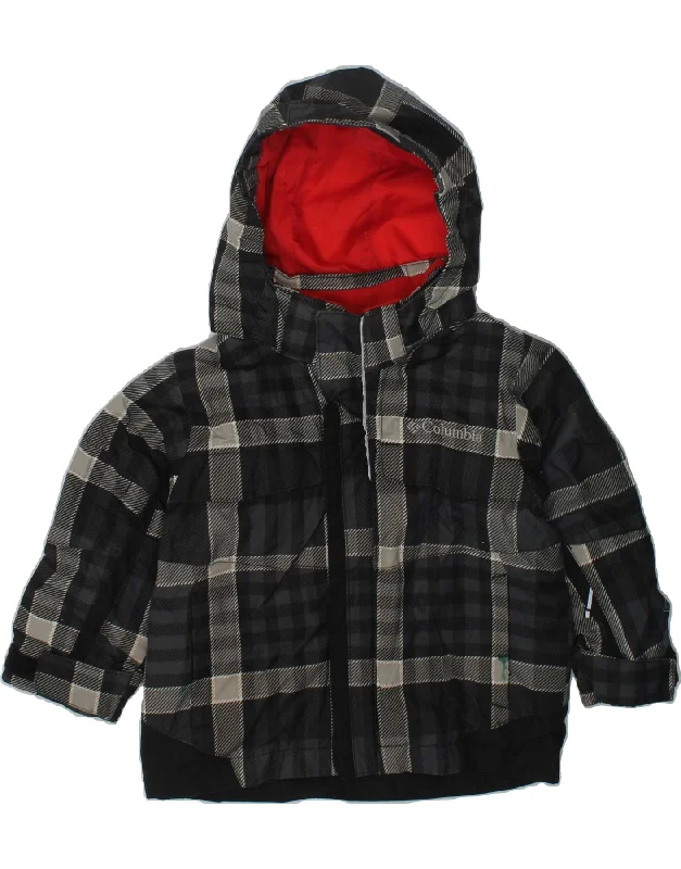 men's outdoor jackets -COLUMBIA Baby Boys Hooded Windbreaker Jacket 18-24 Months Black Check