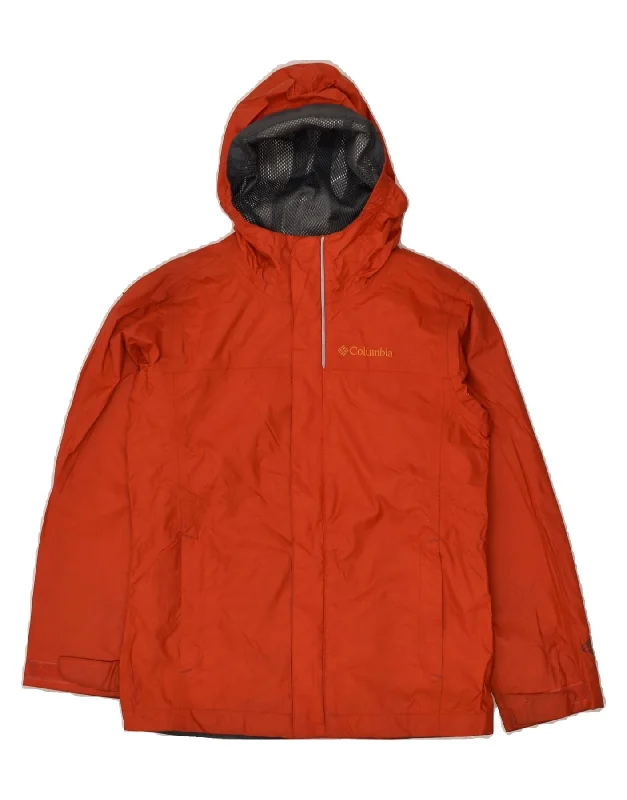 men's outdoor adventure jackets -COLUMBIA Girls Hooded Rain Jacket 7-8 Years Small Red Nylon