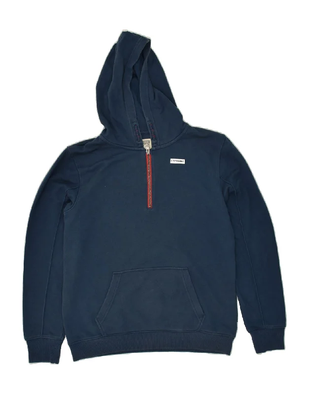 men's eco-friendly sweatshirt hoodies -CONVERSE Boys 1/4 Zip Hoodie Jumper 13-14 Years XL  Navy Blue Cotton