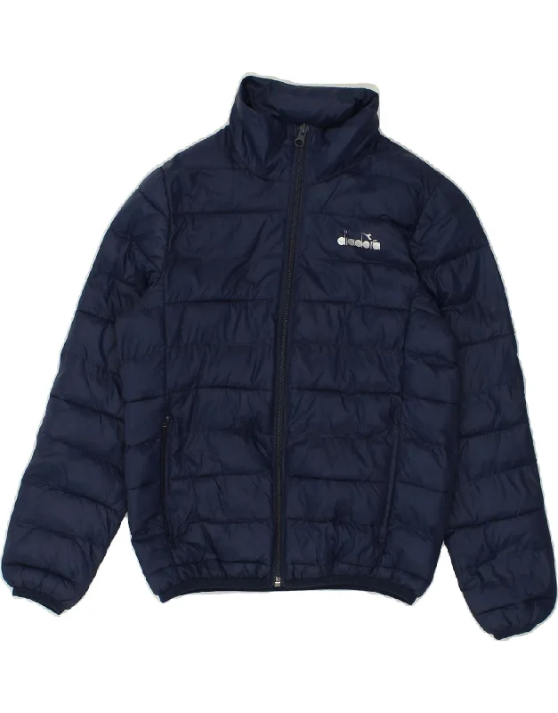 men's everyday jackets -DIADORA Boys Padded Jacket 7-8 Years Navy Blue Polyester