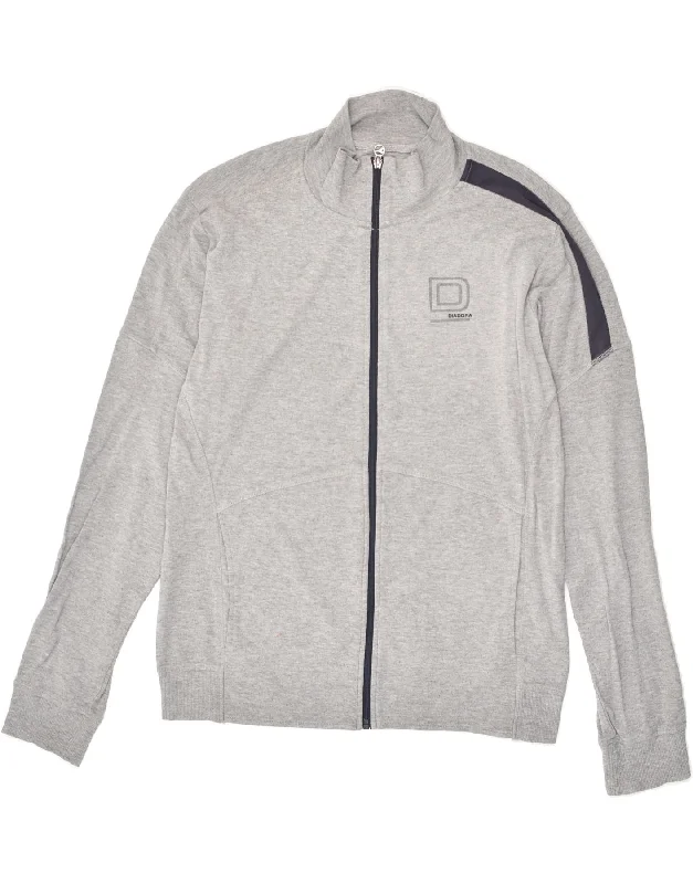 men's travel jackets -DIADORA Boys Tracksuit Top Jacket 15-16 Years Grey Cotton