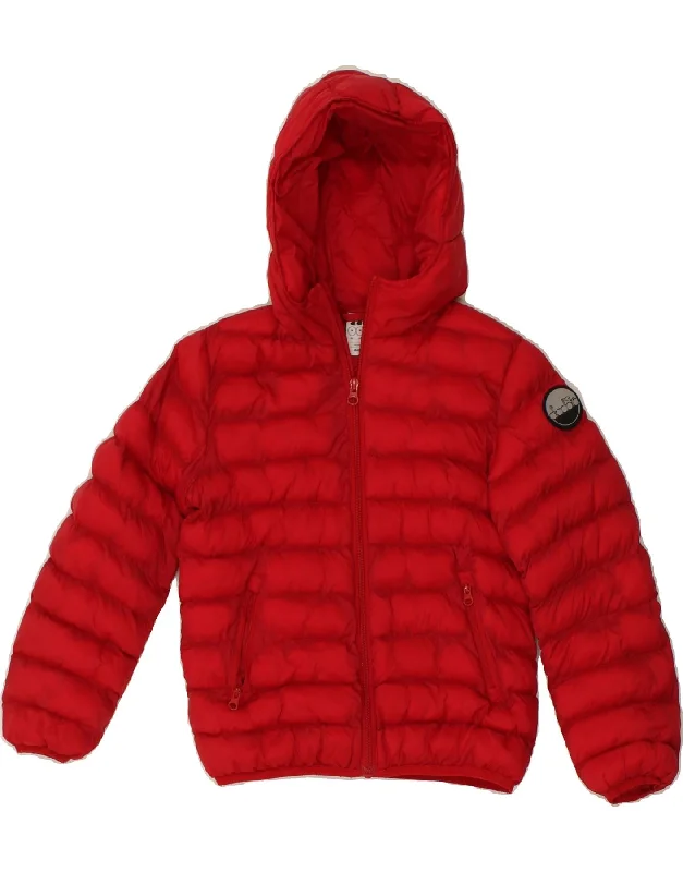 men's performance jackets -DIADORA Girls Hooded Padded Jacket 8-9 Years Medium Red Polyester