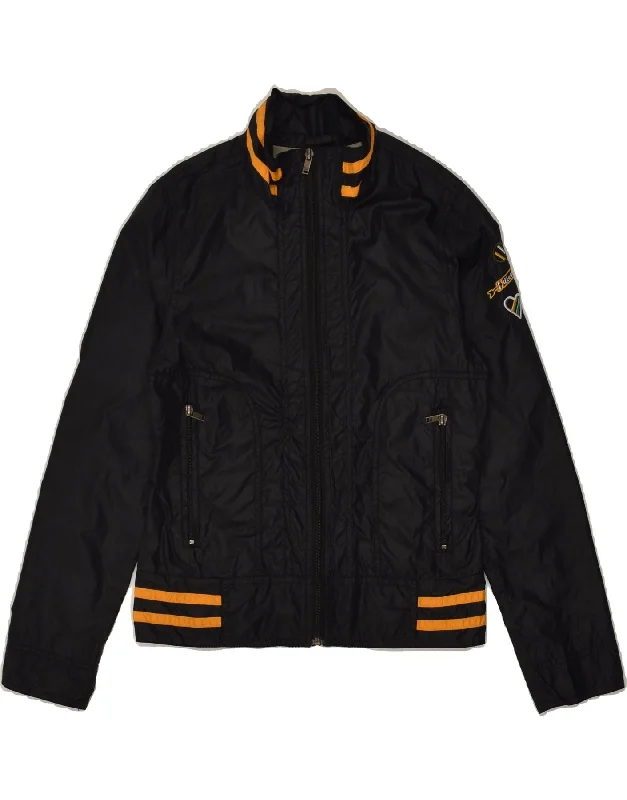 men's sports jackets -DIESEL Boys Bomber Jacket 12-13 Years Large Black Polyamide