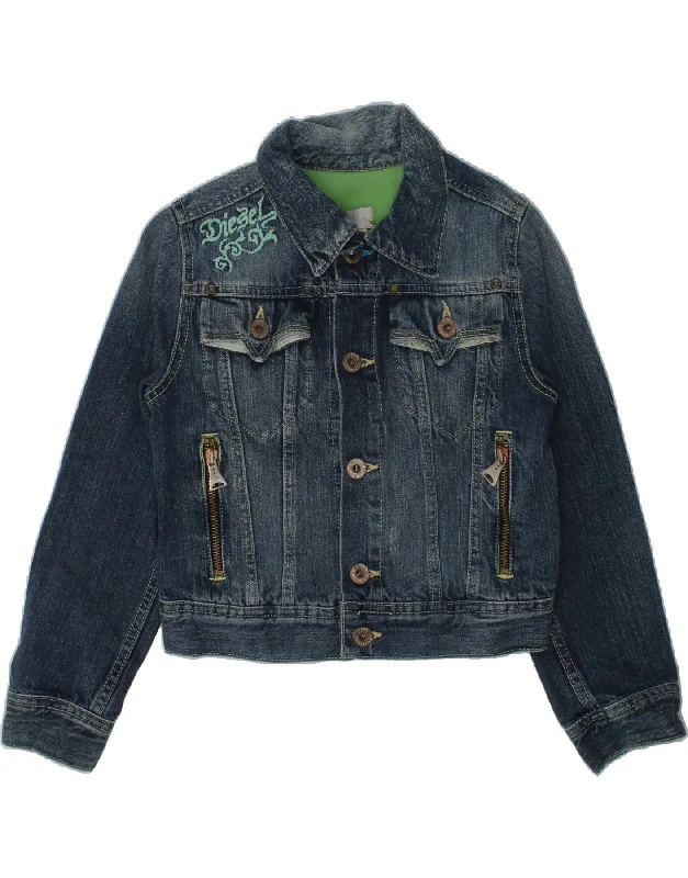 men's fleece jackets -DIESEL Boys Denim Jacket 5-6 Years XS Blue Cotton