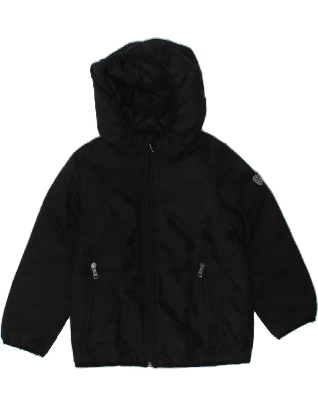 men's athletic jackets for outdoor -EMPORIO ARMANI Girls Hooded Padded Jacket 3-4 Years Black Polyester