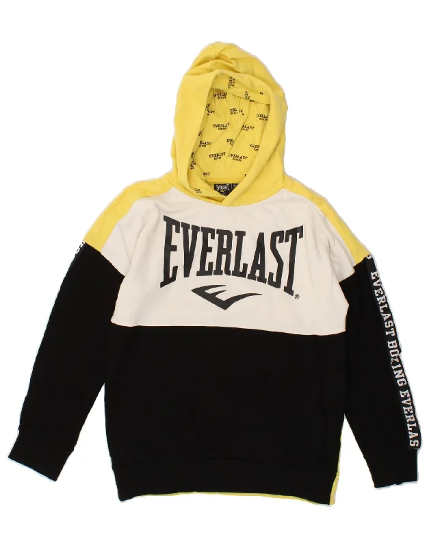 men's colorful hoodies -EVERLAST Boys Graphic Hoodie Jumper 9-10 Years Multicoloured Colourblock