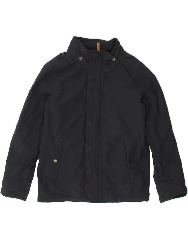 men's padded jackets -FAT FACE Boys Bomber Jacket 10-11 Years Navy Blue Nylon