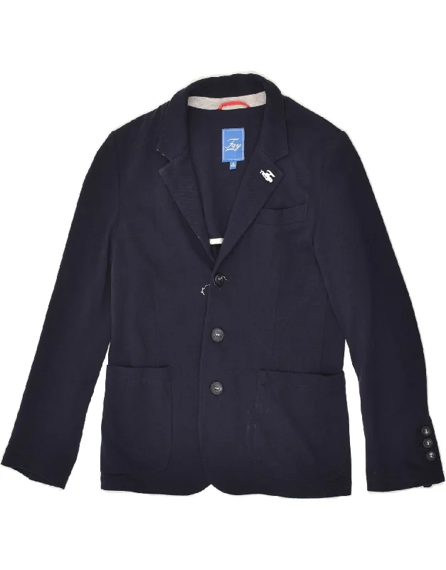 men's athletic jackets -FAY Boys 3 Button Blazer Jacket 8-9 Years Navy Blue