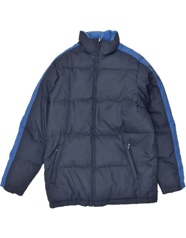 men's zip-up hooded jackets -FILA Boys Padded Jacket 15-16 Years XL Navy Blue Polyamide