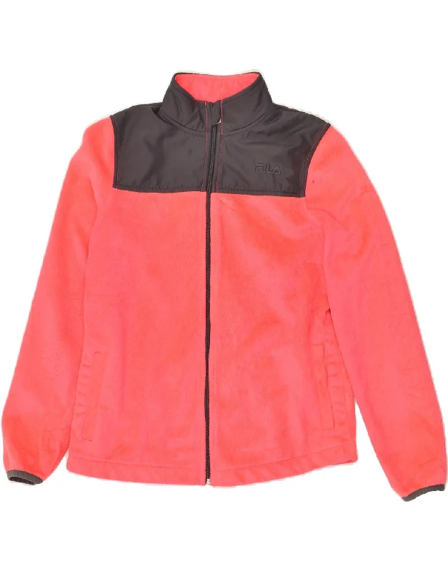 men's quilted jackets for winter -FILA Girls Fleece Jacket 15-16 Years XL  Pink Polyester