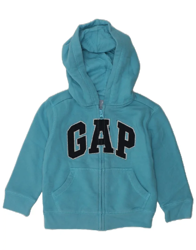 men's pullover hoodie with pockets -GAP Baby Boys Graphic Hoodie Jumper 18-24 Months Blue Cotton