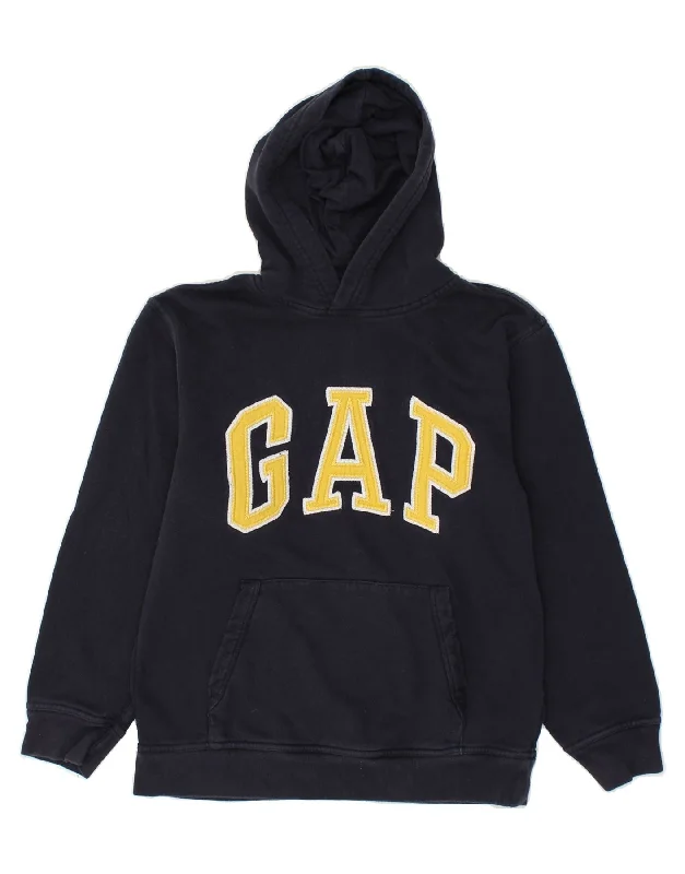 men's hoodie for sports activities -GAP Boys Graphic Hoodie Jumper 13-14 Years XL Navy Blue Cotton