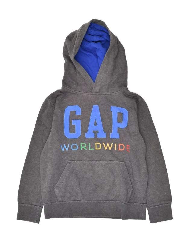 men's hoodie with stylish patterns -GAP Boys Graphic Hoodie Jumper 15-16 Years Medium  Grey Cotton