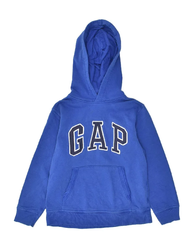 men's versatile hoodies -GAP Boys Graphic Hoodie Jumper 8-9 Years Medium Blue Cotton