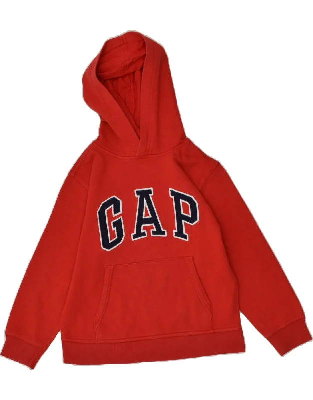 men's hoodie with creative prints -GAP Boys Graphic Hoodie Jumper 8-9 Years Medium Red Cotton