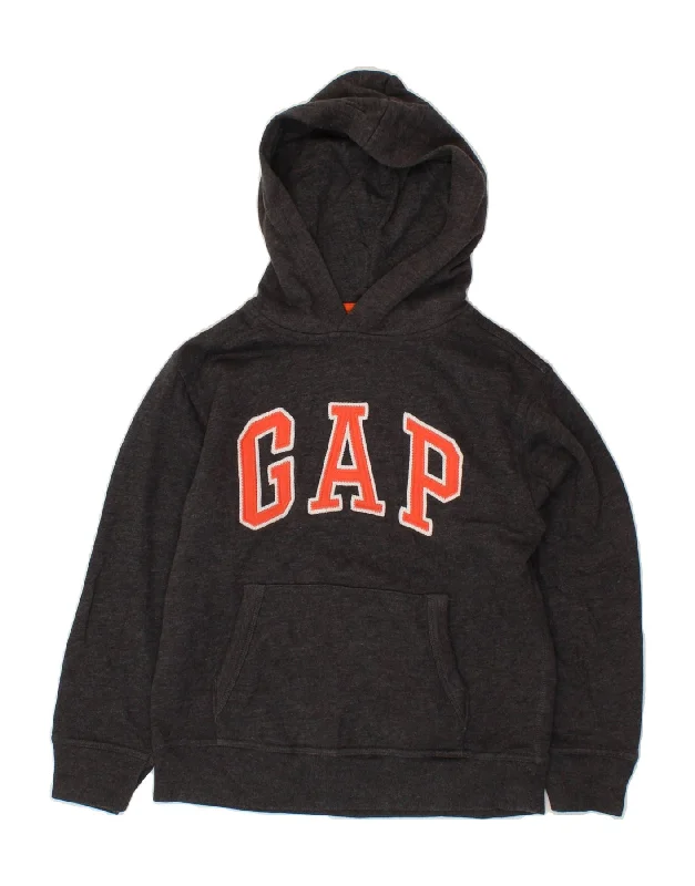 men's hoodie for daily wear -GAP Boys Graphic Hoodie Jumper 9-10 Years Large  Grey Cotton