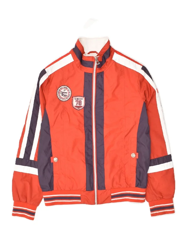 men's lightweight windbreakers -GEOX Boys Bomber Jacket 9-10 Years Orange Polyester