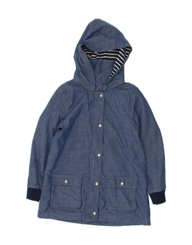 men's work jackets -H&M Girls Hooded Windbreaker Jacket 9-10 Years Blue Cotton