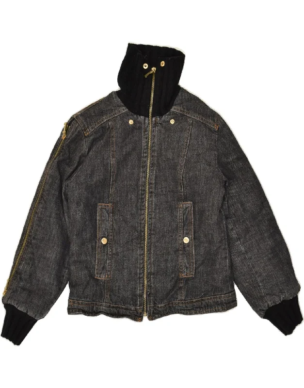 men's bomber jackets -ICEBERG Boys Denim Jacket 9-10 Years Grey Cotton