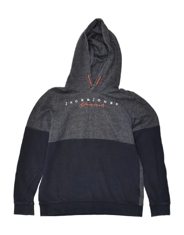 men's heavy-duty hoodies -JACK & JONES Boys Originals Hoodie Jumper 15-16 Years Navy Blue