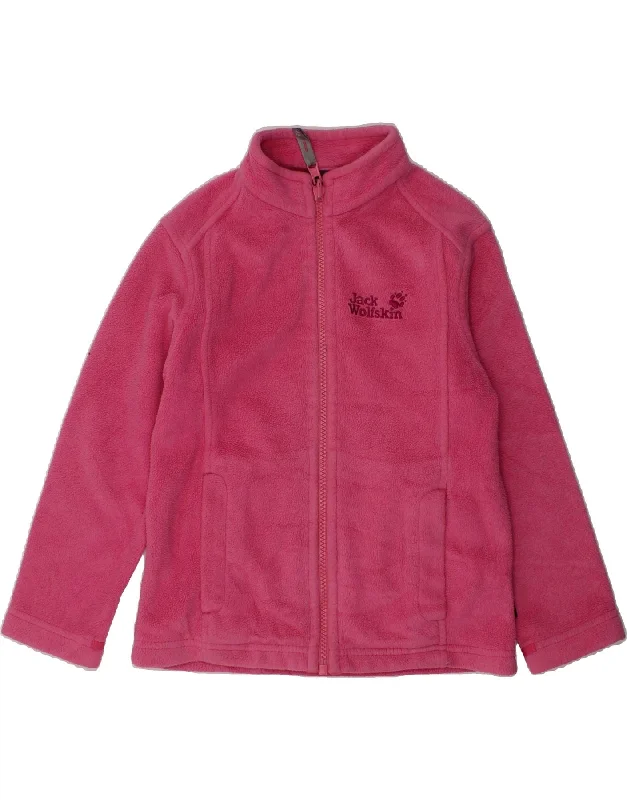 men's trench coats -JACK WOLFSKIN Girls Fleece Jacket 5-6 Years Pink Polyester