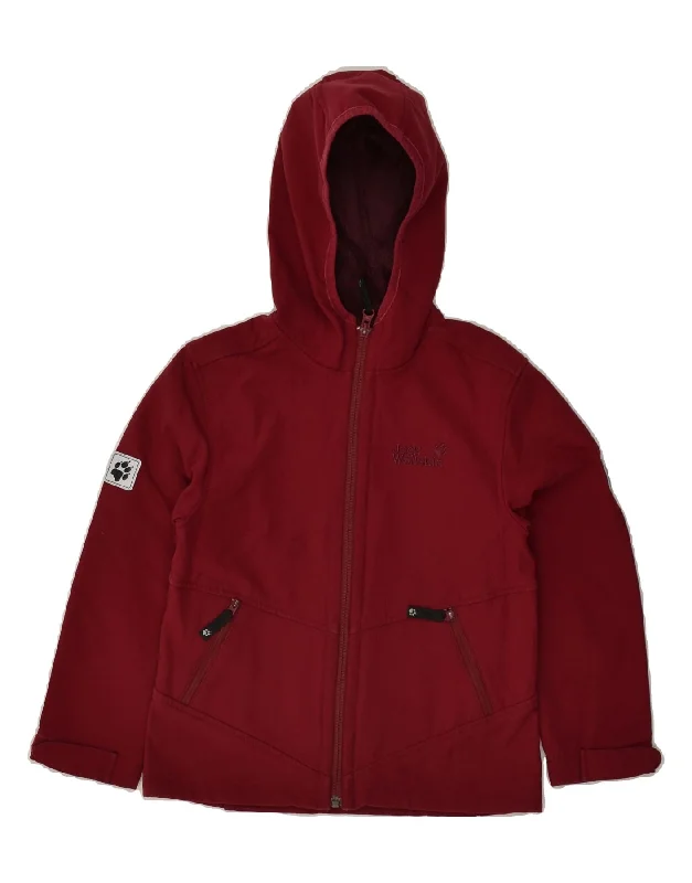 men's casual blazers -JACK WOLFSKIN Girls Hooded Windbreaker Jacket 7-8 Years Burgundy Polyester