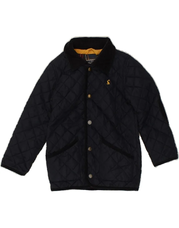 men's stylish leather bomber jackets -JOULES Boys Quilted Jacket 3-4 Years Navy Blue Polyester