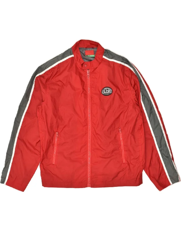 men's casual blazers -JULES Boys Bomber Jacket 15-16 Years 2XL Red Cotton