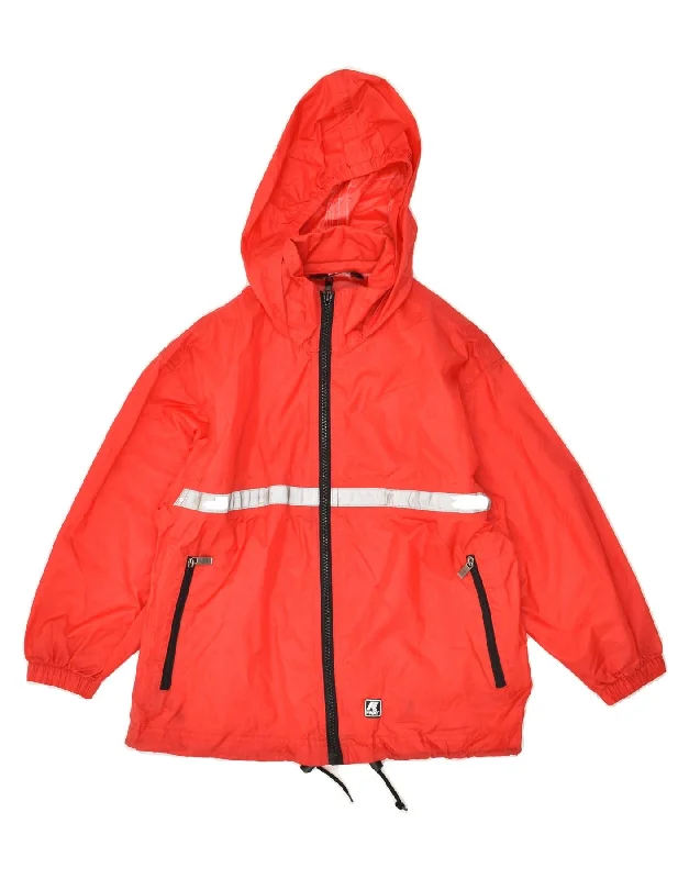 men's stylish leather bomber jackets -K-WAY Boys Hooded Rain Jacket 5-6 Years Red Nylon