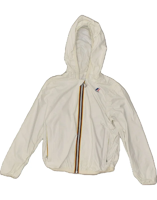 men's athletic jackets for outdoor -K-WAY Girls Hooded Rain Jacket 7-8 Years White Polyamide