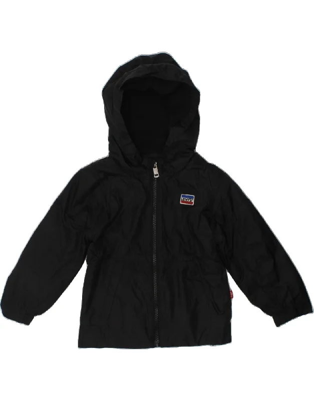 men's rain jackets -LEVI'S Baby Boys Hooded Rain Jacket 18-24 Months Black Polyester